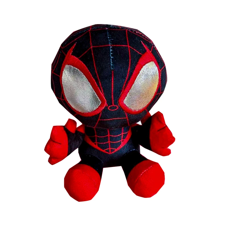 Venom som nyckelring, Adorable, venomryggsäck 23 Svart och röd mjuk figur med mask och stora ljusa ögonfält.