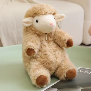 Får och lamm gosedjur, Removable wool coat och Zippered detachable outfit, 20–28 cm
