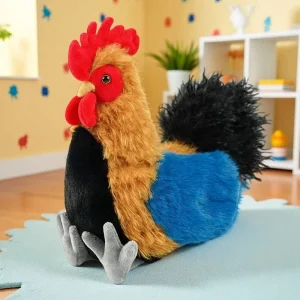 Kyckling gosedjur med långt hår och söt, tecknad tupp- och hönsdesign, 22 cm 13 Kyckling gosedjur med långt hår och söt, tecknad tupp- och hönsdesign, 22 cm