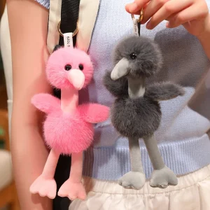 Söt strutsfigur, 20 cm, som nyckelring och ryggsäcksberlock, kawaiidekoration