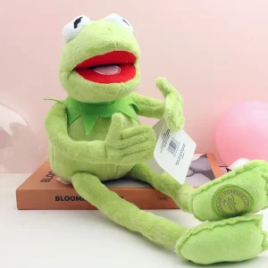 Groda gosedjur med Kermit-design, böjbara lemmar och söt tecknad kawaii-stil