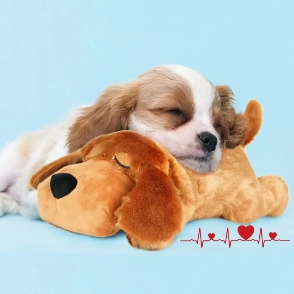 Liggande hund gosedjur med mjuk design, hjärtslag och beteendeträning för sömn 4 Liggande hund gosedjur med mjuk design, hjärtslag och beteendeträning för sömn - Bild 4