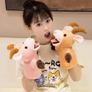 Får gosedjur som interaktiv handdocka med get-, lamm- och alpackamotiv i kawaii-stil