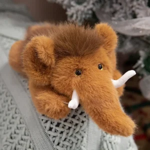 Alternative view of 35 cm brunt mammutgosedjur i kawaii-stil, mjukt elefant gosedjur med lång snabel