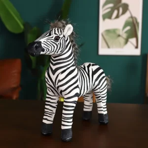 Naturtroget zebra gosedjur i stående form med realistiskt utseende som fotorekvisita