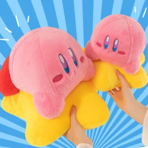 Kirby gosedjur som rosa kramkudde i söt tecknad stil för barn och presenter