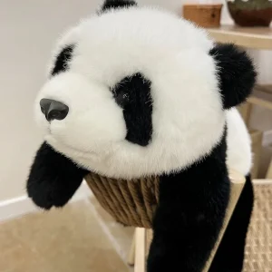 Realistiskt och sött panda gosedjur på 30 cm, viktat och mjukt för kramar och sällskap 10 Realistiskt och sött panda gosedjur på 30 cm, viktat och mjukt för kramar och sällskap