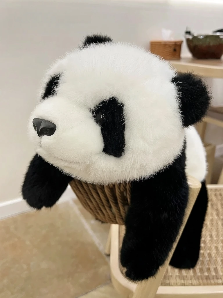 Realistiskt och sött panda gosedjur på 30 cm, viktat och mjukt för kramar och sällskap 4 Realistiskt och sött panda gosedjur på 30 cm, viktat och mjukt för kramar och sällskap - Bild 4