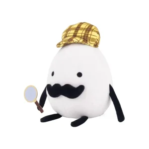 Detective Egg gosedjur med rund form, tecknad stil och animeinspirerad detektivdesign