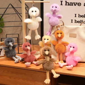 Söt strutsfigur, 20 cm, som nyckelring och ryggsäcksberlock, kawaiidekoration