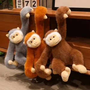 Apa gosedjur som långarmad sengångare eller orangutang, mjukt och naturtroget, 30–40 cm