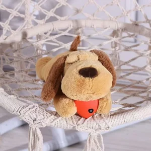 Liggande hund gosedjur med mjuk design, hjärtslag och beteendeträning för sömn 9 Liggande hund gosedjur med mjuk design, hjärtslag och beteendeträning för sömn