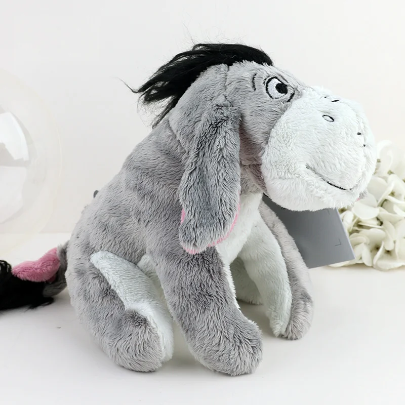 Winnie the Pooh-karaktärer gosedjur på med fluffig chibi- och animestil, 20 cm 19 Grå åsneplush sittande i profil med vit mule och svart man