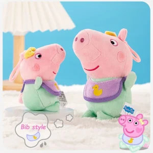 Alternative view of George från Peppa Pig med dinosaurie, rosa mjuk nyckelring för barn, 13–18 cm