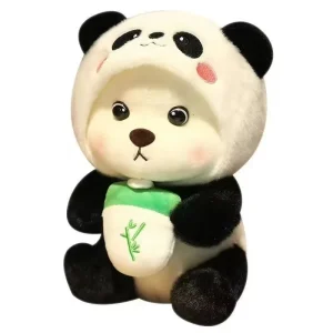 Mjukt björn gosedjur med kreativ gris- och pandadesign, soffkudde och barnpresent