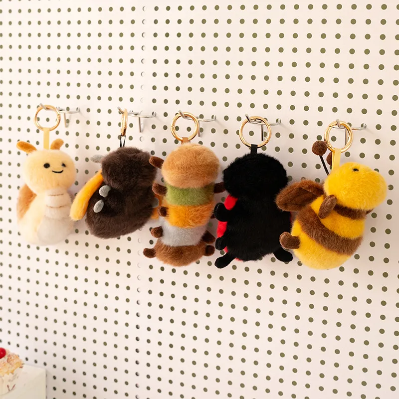 Kreativ tecknad insektfigur med spindel och bi som nyckelring, väskdekoration och gåva 6 Kreativ tecknad insektfigur med spindel och bi som nyckelring, väskdekoration och gåva - Bild 6