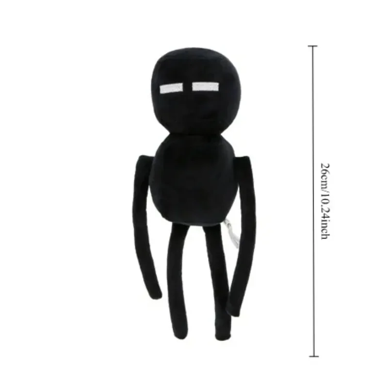 Enderman gosedjur, mjuk spelkaraktär i tydligt kantig form från Minecraft, 26 cm 19 Enderman-figuren bredvid den angivna storleksmarkeringen 26 cm.