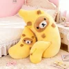 Rilakkuma gosedjur i Banana-serien, dekorativ superlång soffkudde, 35–80 cm, present