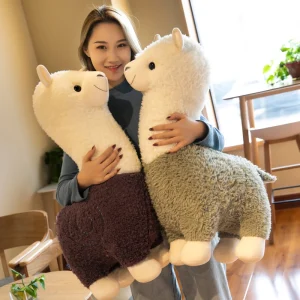 Alpaca gosedjur som stor plyschkudde i gullig, trendig kawaii-stil, 28–80 cm