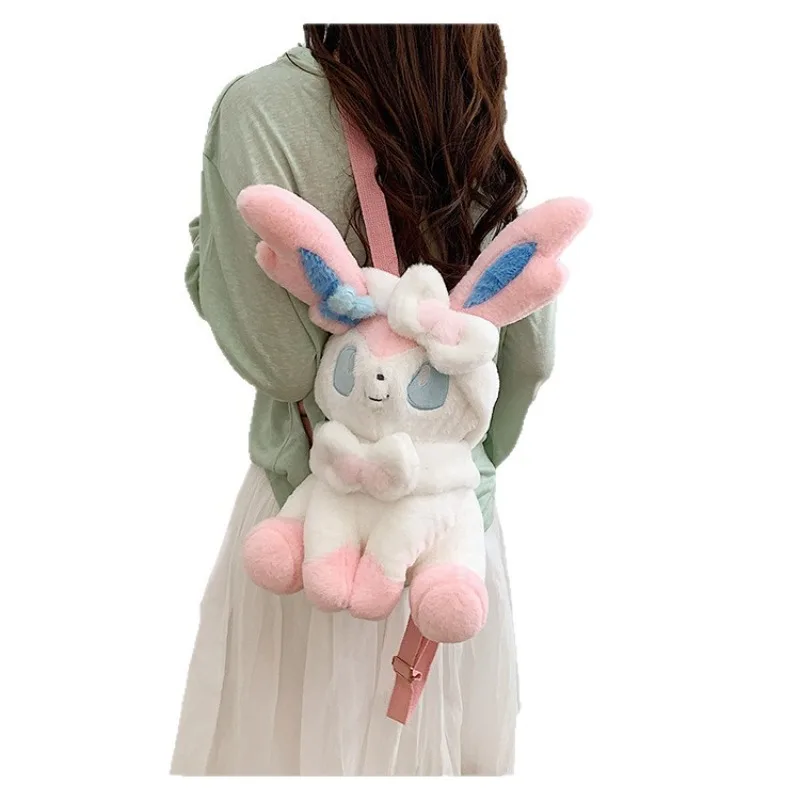 Pokémon Sylveon figurformad ryggsäck i söt tecknad kawaii- och animestil för tjejer 30 Alternativt synligt färgutförande av karaktärsryggsäcken.