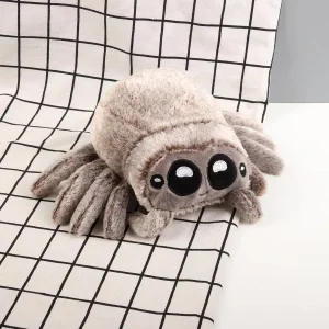Lucas Friend Spider gosedjur, kawaii spindel i svart och vitt som mjuk kudde för barn