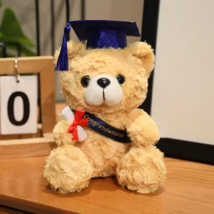 Björn gosedjur, Doctor-themed, wearing a doctor hat och söt, 18 cm