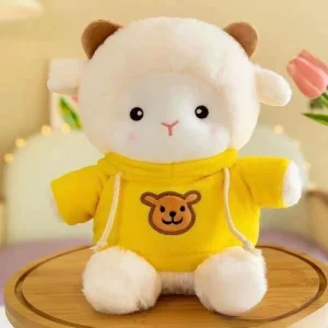 Kanin gosedjur som kramkudde med får, björn och alpacka i kawaii-stil med persikoblomma 26 Kanin gosedjur som kramkudde med får, björn och alpacka i kawaii-stil med persikoblomma
