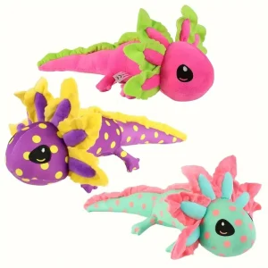 42 cm stort axolotl gosedjur med stora ögon och naturtroget ödleutseende för barn