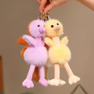 Söt strutsfigur, 20 cm, som nyckelring och ryggsäcksberlock, kawaiidekoration