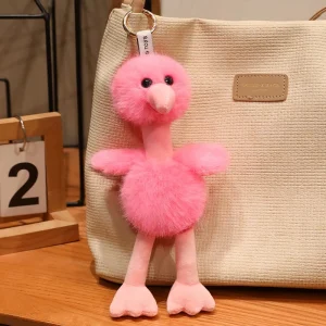 Söt strutsfigur, 20 cm, som nyckelring och ryggsäcksberlock, kawaiidekoration