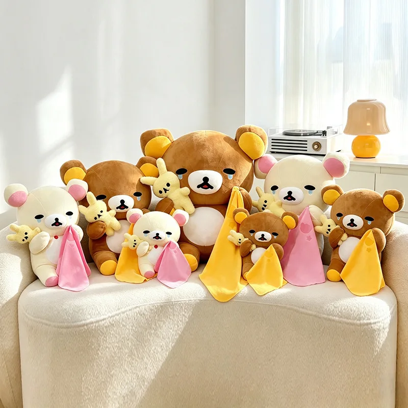 Rilakkuma och Korilakkuma mjukisdocka med kaninleksak och filt, söt gråtande animefigur 3 Rilakkuma och Korilakkuma mjukisdocka med kaninleksak och filt, söt gråtande animefigur - Bild 3