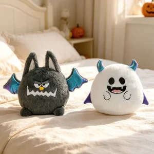 Sött bat gosedjur i rund Dango-form för Halloween, fest, barn och heminredning 14 Sött bat gosedjur i rund Dango-form för Halloween, fest, barn och heminredning