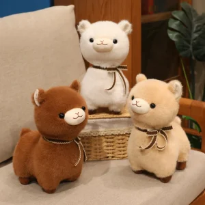 Fluffigt gosedjur i flera figurvarianter med rosett och kawaii-stil, 24–30 cm