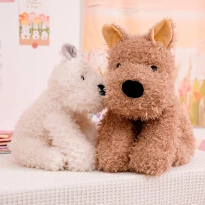 Alternative view of Charmigt hund gosedjur i brunt med fluffigt hår och kramvänlig, verklighetstrogen form