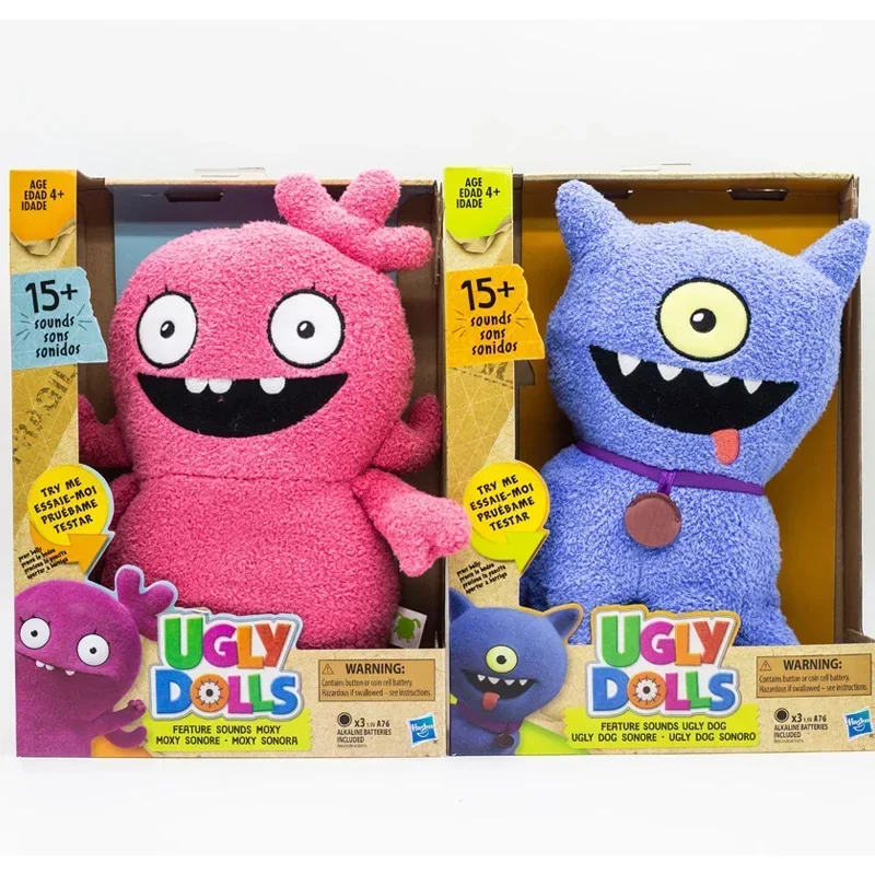 Hund som nyckelring, Electric och Talking, moxydekoration tecknad style uglydoll 22 Visa de rosa och blå plushfigurerna i sina förpackningar.