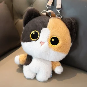 Kattryggsäck 50 cm i anime-stil, mjuk och rymlig för skolmaterial och förvaring