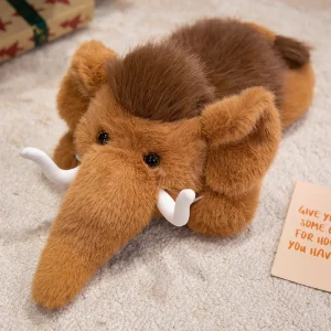 35 cm brunt mammutgosedjur i kawaii-stil, mjukt elefant gosedjur med lång snabel