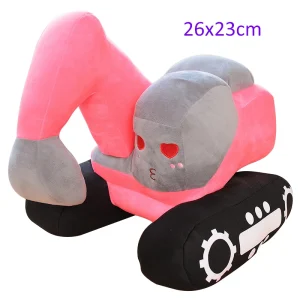 Verklighetstrogna kawaii-gosedjur som traktor och grävmaskin, fordonskuddar för barn