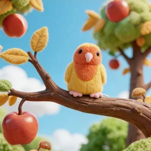 Mjuk, hudvänlig kawaii-figur: parrot gosedjur med spöklik och humoristisk stil