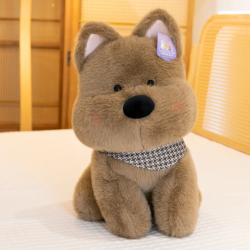 45–60 cm West Highland White Terrier som hund gosedjur, mjuk kudde och gåva 23 En brun Westie-mjukfigur med glatt uttryck och tydlig hundform.
