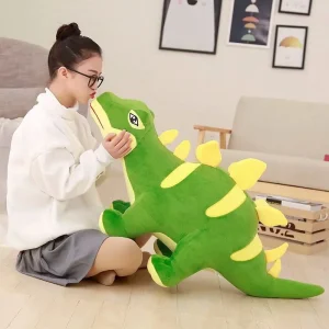 Dinosaurie gosedjur i tecknad stil, som mjukisdocka i grönt eller blått, 55–100 cm 11 Dinosaurie gosedjur i tecknad stil, som mjukisdocka i grönt eller blått, 55–100 cm