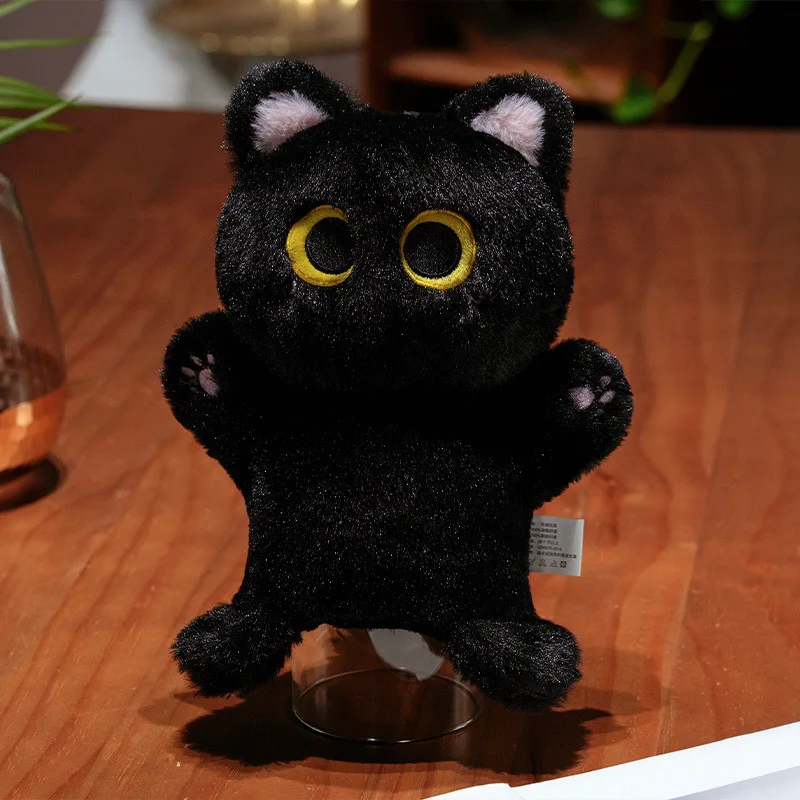 Katt gosedjur, svart och söt, mjuk handdocka stora ögon 10 Katt gosedjur, svart och söt, mjuk handdocka stora ögon - Bild 10