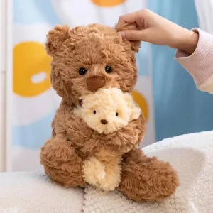Alternative view of Kawaii-gosedjur som kudde med djurförälder och unge, tecknad anime-stil för barn
