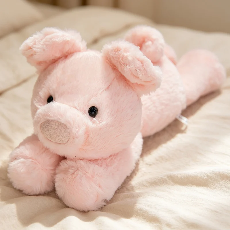 Kanin gosedjur i liggande form, med elefant, ko, lejon och gris som kramdjur och present 8 Kanin gosedjur i liggande form, med elefant, ko, lejon och gris som kramdjur och present - Bild 8