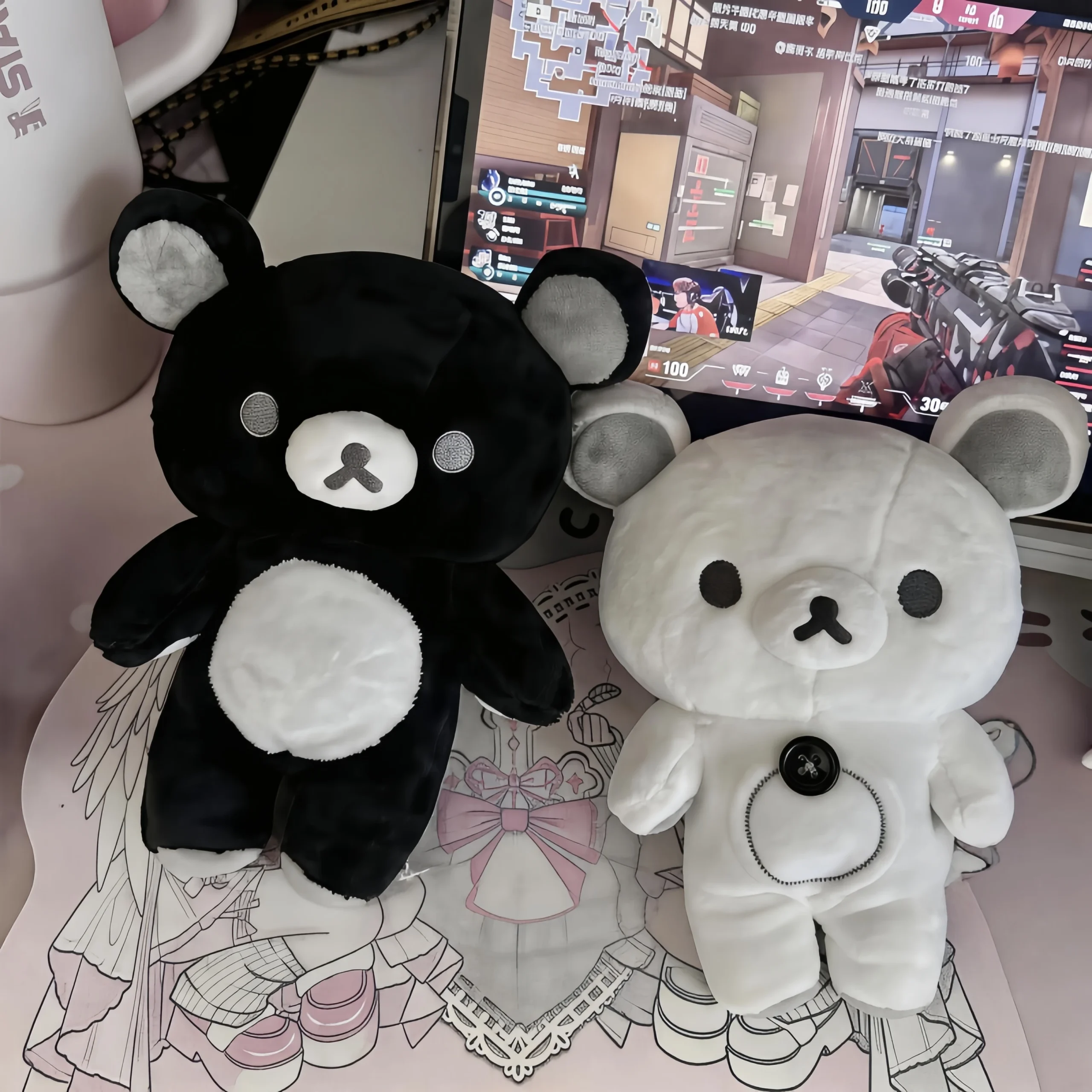 Rilakkuma björn gosedjur i vitt och kawaii-stil för rumsdekoration och födelsedagspresent 2 Rilakkuma björn gosedjur i vitt och kawaii-stil för rumsdekoration och födelsedagspresent - Bild 2