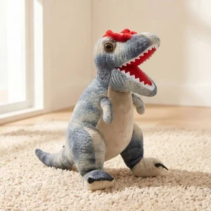 Jurassic dinosaurie gosedjur med mjuka figurer av T-Rex, Velociraptor och Ankylosaurus