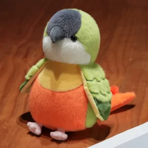 Parrot gosedjur, Multicolor: green, blue, gray and yellow och tecknad, 20 cm