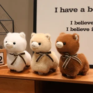 Fluffigt gosedjur i flera figurvarianter med rosett och kawaii-stil, 24–30 cm