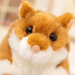 Hamster gosedjur i fluffig, realistisk miniform med stående hållning, 13 cm