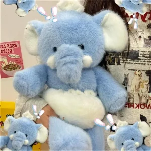 Benny, elefant gosedjur som mjuk och fluffig elefantkudde i babystil, 35–45 cm